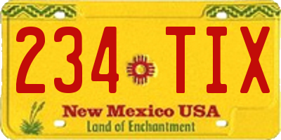 NM license plate 234TIX