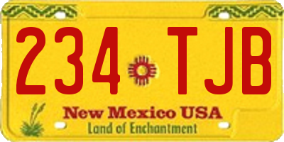 NM license plate 234TJB