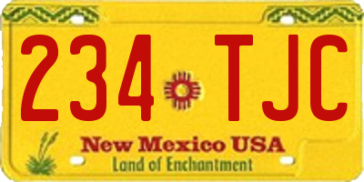 NM license plate 234TJC