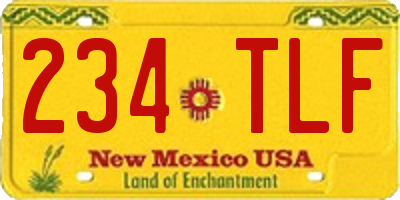 NM license plate 234TLF