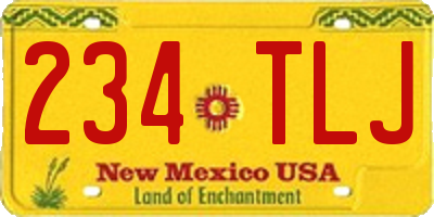 NM license plate 234TLJ