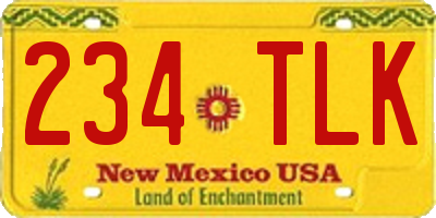 NM license plate 234TLK