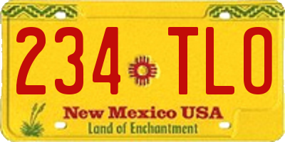 NM license plate 234TLO