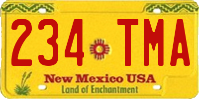 NM license plate 234TMA