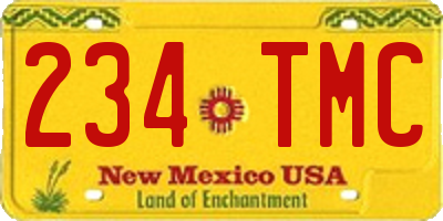 NM license plate 234TMC