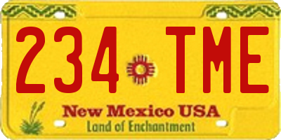 NM license plate 234TME