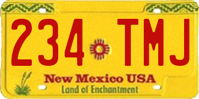 NM license plate 234TMJ