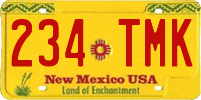 NM license plate 234TMK