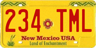 NM license plate 234TML