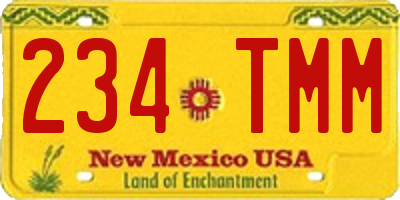 NM license plate 234TMM