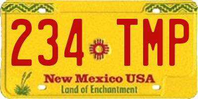 NM license plate 234TMP