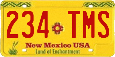NM license plate 234TMS