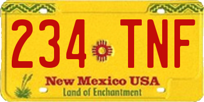 NM license plate 234TNF