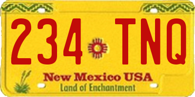 NM license plate 234TNQ