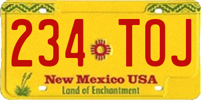 NM license plate 234TOJ