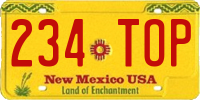 NM license plate 234TOP