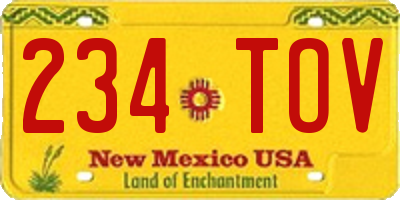 NM license plate 234TOV