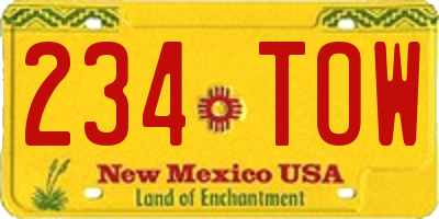 NM license plate 234TOW
