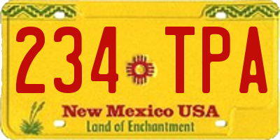 NM license plate 234TPA