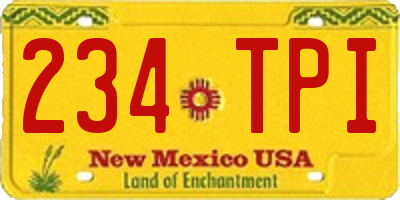 NM license plate 234TPI