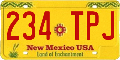 NM license plate 234TPJ