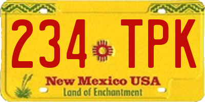 NM license plate 234TPK