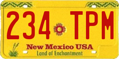 NM license plate 234TPM