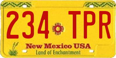 NM license plate 234TPR