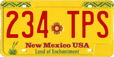 NM license plate 234TPS