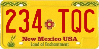 NM license plate 234TQC