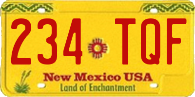 NM license plate 234TQF