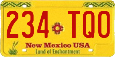 NM license plate 234TQO