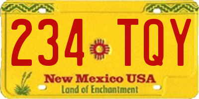 NM license plate 234TQY