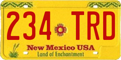 NM license plate 234TRD
