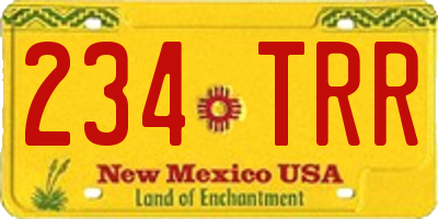 NM license plate 234TRR
