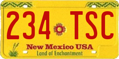 NM license plate 234TSC