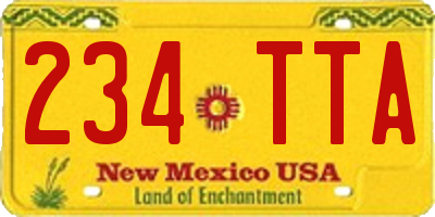 NM license plate 234TTA