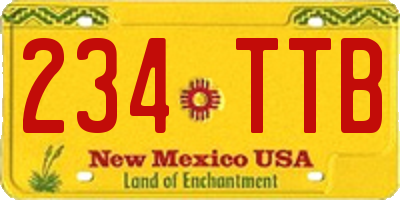 NM license plate 234TTB