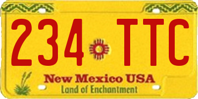 NM license plate 234TTC
