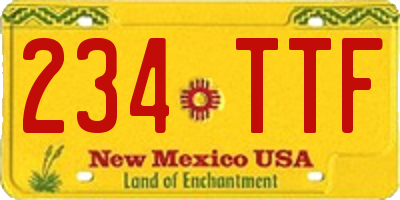 NM license plate 234TTF