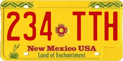 NM license plate 234TTH
