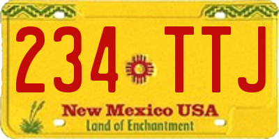 NM license plate 234TTJ