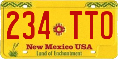 NM license plate 234TTO