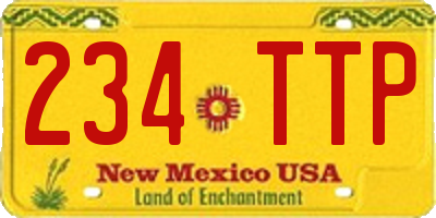 NM license plate 234TTP