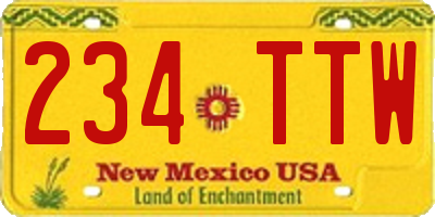 NM license plate 234TTW