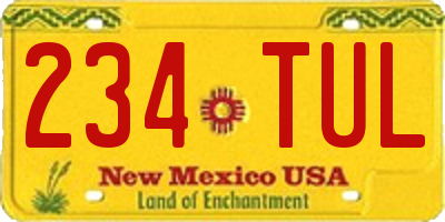 NM license plate 234TUL