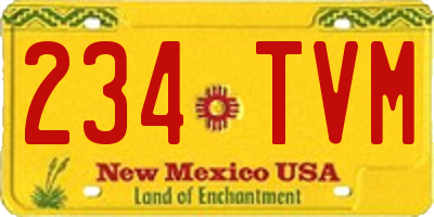 NM license plate 234TVM