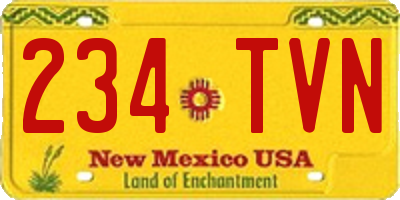 NM license plate 234TVN