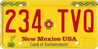 NM license plate 234TVQ