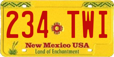 NM license plate 234TWI